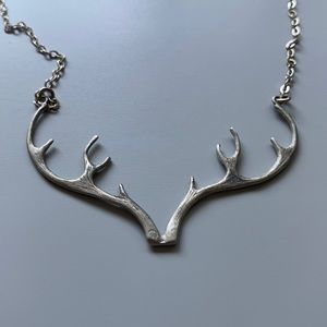 Silver Antler Necklace